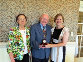 Opie Frazier,  United Way's third recipient of the Sam M. Watkins Visionary Award. Pictured in 2016 are Mr. Frazier with his wife, and newly elected President of the United Way of Vance County, Terri Hedrick!